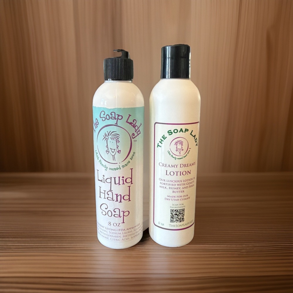 The Soap Lady Liquid Hand Soap &‎ Creamy Dreamy Lotion Set 8 Oz Made In USA Utah